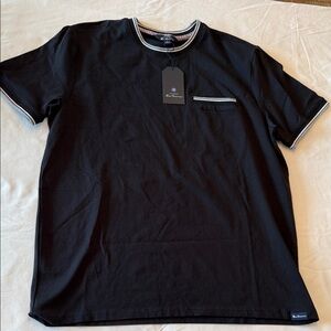 Ben Sherman Black Tee with White Accents NWT
